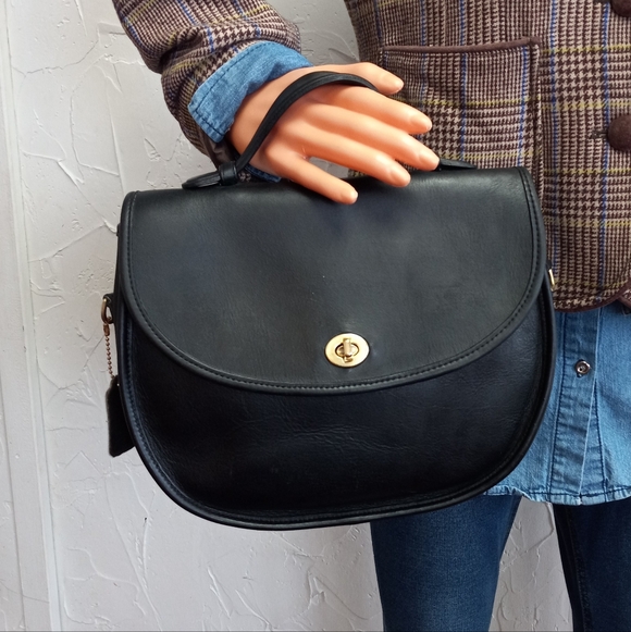 Coach Large Plaza Bag, Black, Late 1980's - Early 1990's - Picture 14 of 15